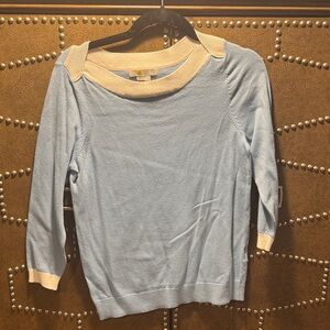 Boden Sky Blue and Cream Crew Neck Sweater